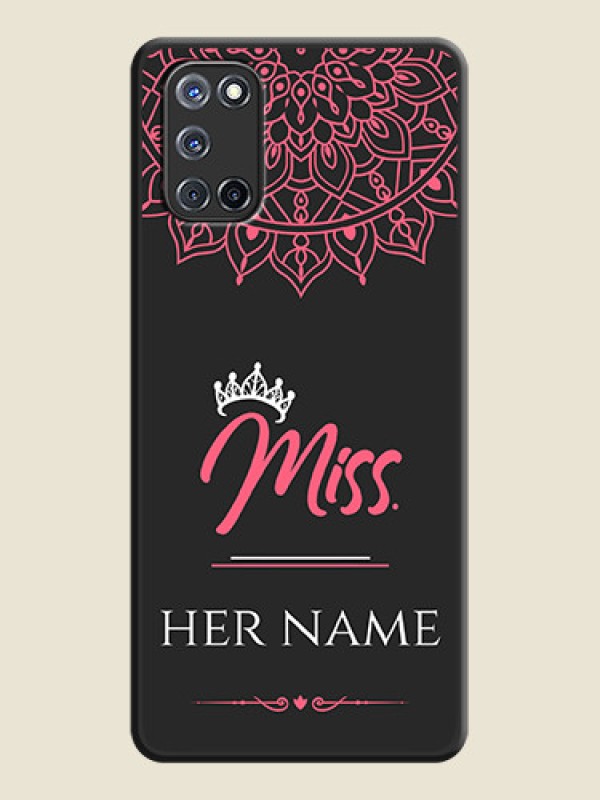 Custom Mrs Name with Floral Design on Space Black Personalized Soft Matte Phone Covers - Oppo A52 - alternate view