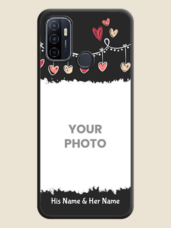 Custom Pink Love Hangings with Name on Space Black Custom Soft Matte Phone Cases - Oppo A53 2020 - alternate view