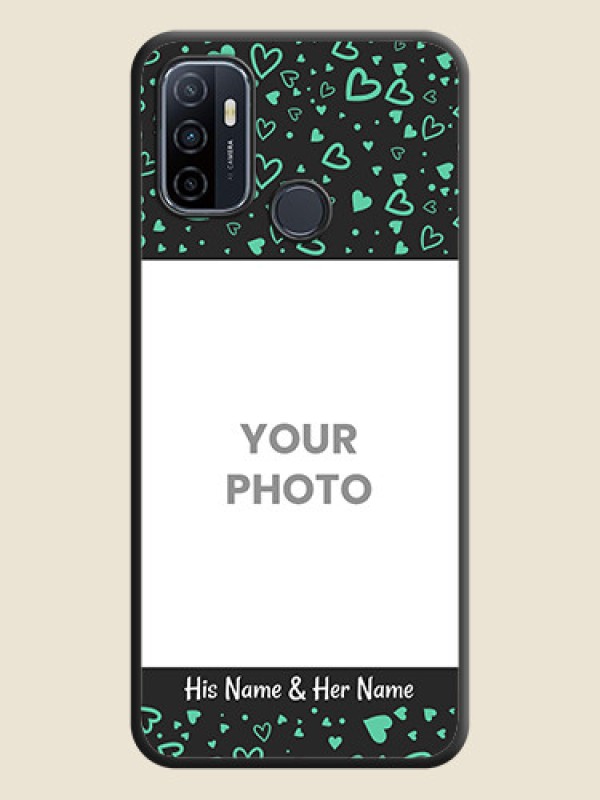 Custom Sea Green Indefinite Love Pattern on Photo on Space Black Soft Matte Mobile Cover - Oppo A53 2020 - alternate view