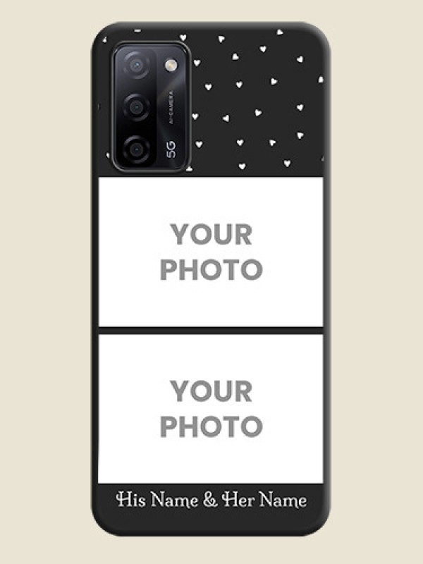 Custom Miniature Love Symbols with Name on Space Black Custom Soft Matte Back Cover - Oppo A53s 5G - alternate view