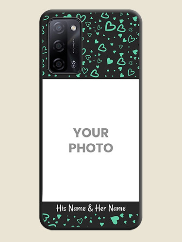 Custom Sea Green Indefinite Love Pattern on Photo on Space Black Soft Matte Mobile Cover - Oppo A53s 5G - alternate view