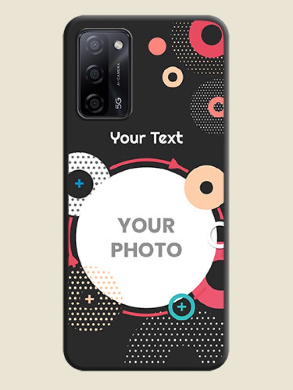 Custom Multicoloured Round Image on Personalised Space Black Soft Matte Cases - Oppo A53s 5G - alternate view