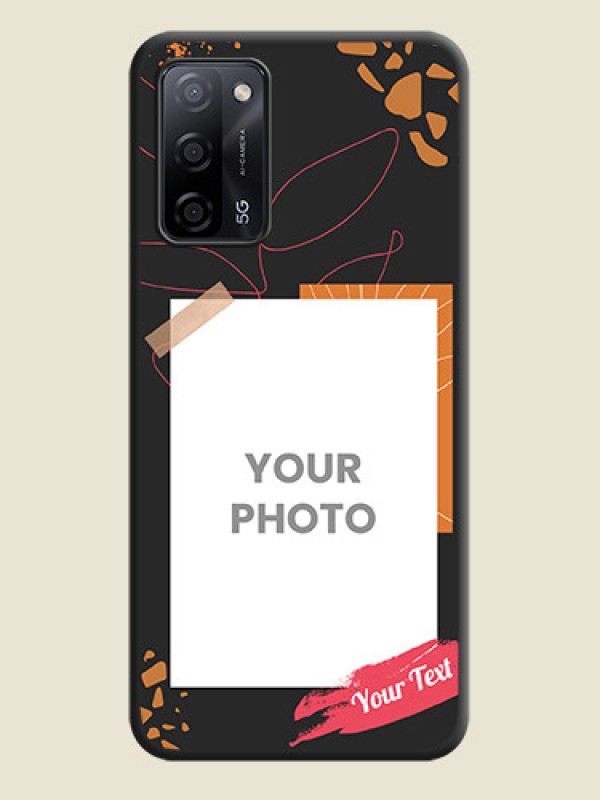 Custom Orange Photo Frame on Space Black Custom Soft Matte Phone Back Cover - Oppo A53s 5G - alternate view