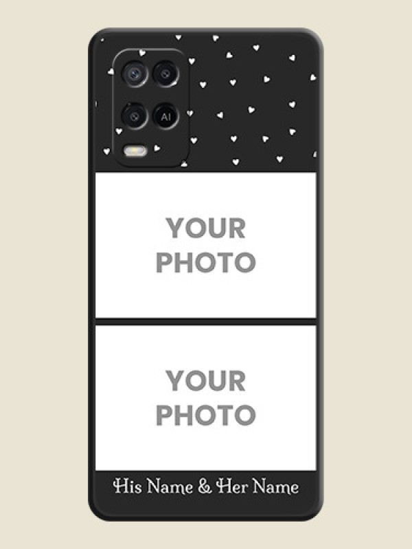 Custom Miniature Love Symbols with Name on Space Black Custom Soft Matte Back Cover - Oppo A54 - alternate view