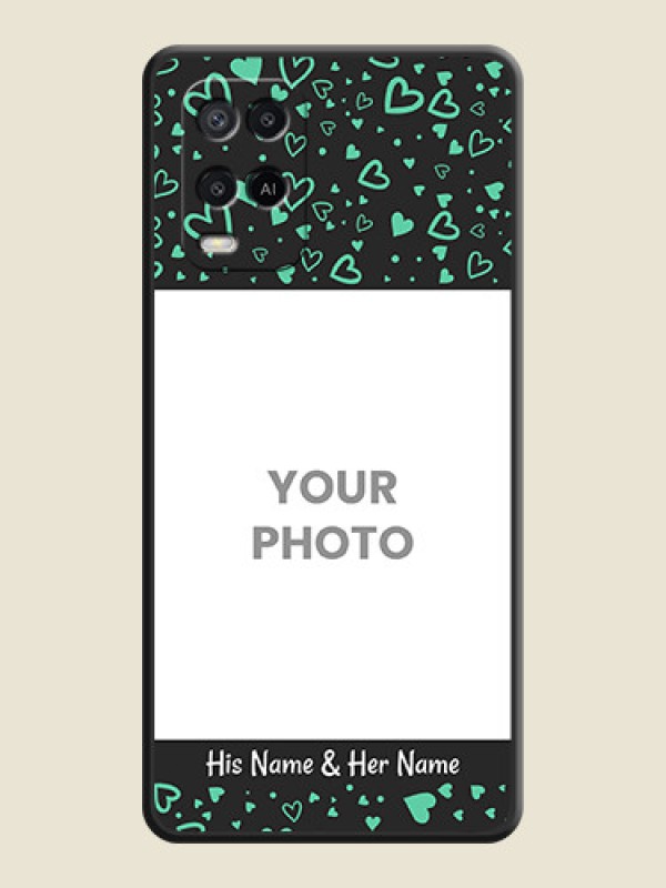 Custom Sea Green Indefinite Love Pattern on Photo on Space Black Soft Matte Mobile Cover - Oppo A54 - alternate view