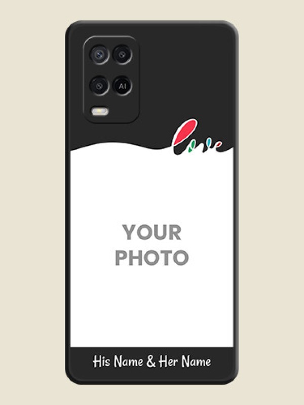 Custom Fall in Love Pattern with Picture on Photo on Space Black Soft Matte Mobile Case - Oppo A54 - alternate view