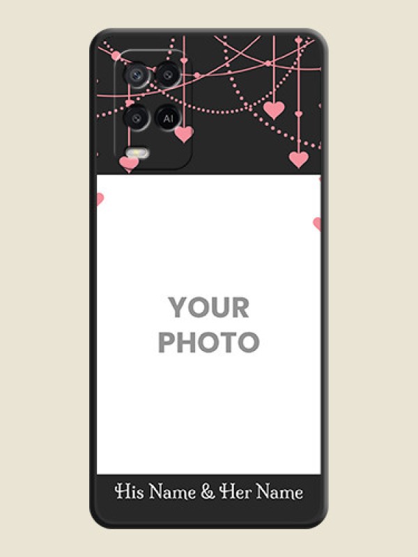 Custom Pink Love Hangings with Text on Space Black Custom Soft Matte Back Cover - Oppo A54 - alternate view