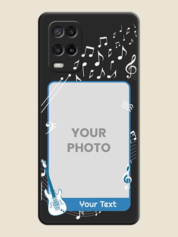 Custom Musical Theme Design with Text on Photo on Space Black Soft Matte Mobile Case - Oppo A54 - alternate view