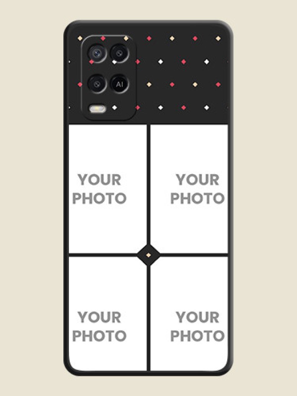 Custom Multicolor Dotted Pattern with 4 Image Holder on Space Black Custom Soft Matte Phone Cases - Oppo A54 - alternate view