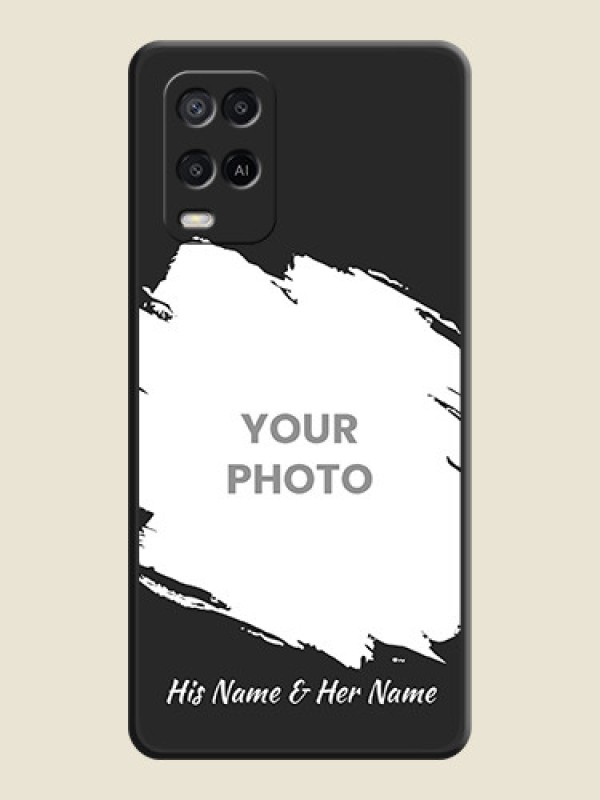 Custom Grunge Brush Strokes on Photo on Space Black Soft Matte Back Cover - Oppo A54 - alternate view