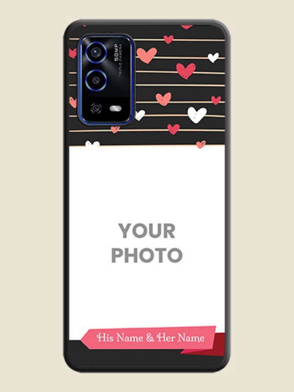 Custom Love Pattern with Name on Pink Ribbon  on Photo on Space Black Soft Matte Back Cover - Oppo A55 - alternate view