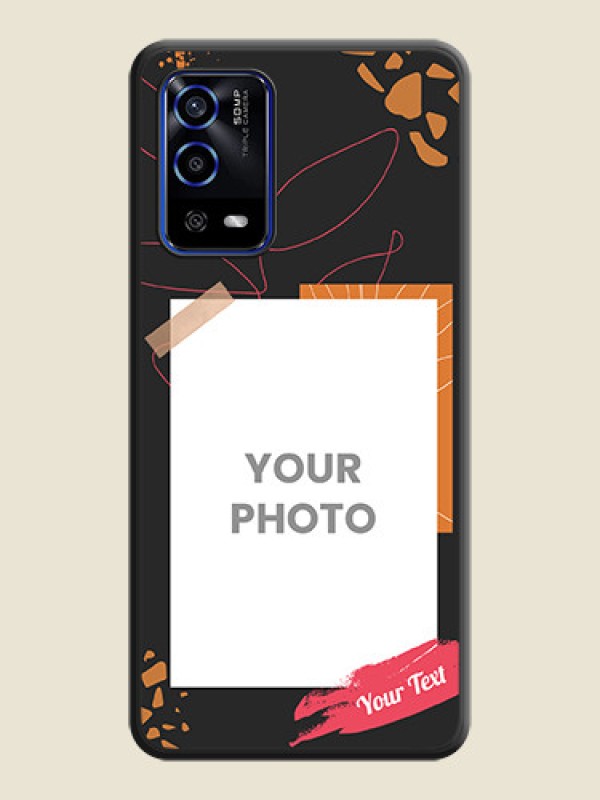 Custom Orange Photo Frame on Space Black Custom Soft Matte Phone Back Cover - Oppo A55 - alternate view