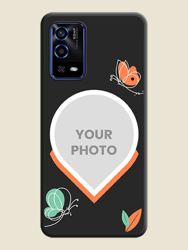 Custom Upload Pic With Simple Butterly Design On Space Black Personalized Soft Matte Phone Covers -Oppo A55 - alternate view