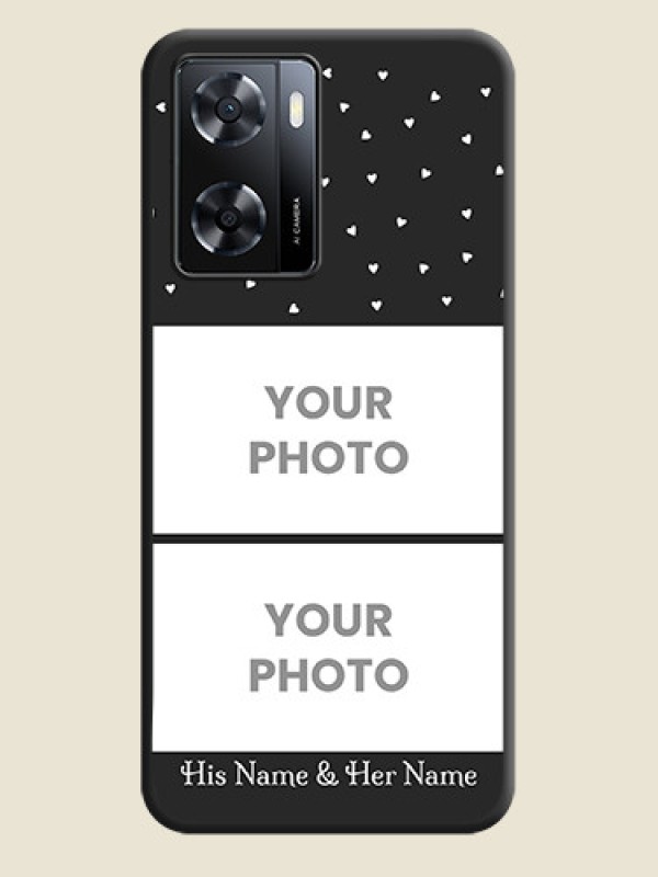 Custom Miniature Love Symbols with Name on Space Black Custom Soft Matte Back Cover - Oppo A57 2022 - alternate view