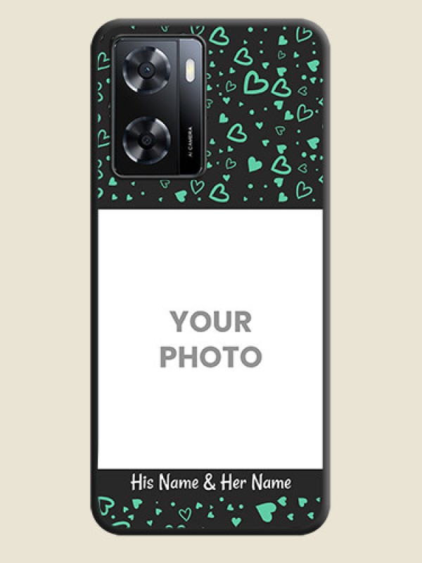 Custom Sea Green Indefinite Love Pattern on Photo on Space Black Soft Matte Mobile Cover - Oppo A57 2022 - alternate view