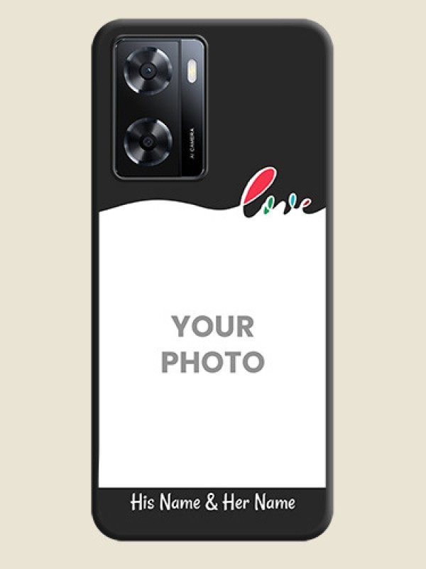 Custom Fall in Love Pattern with Picture on Photo on Space Black Soft Matte Mobile Case - Oppo A57 2022 - alternate view