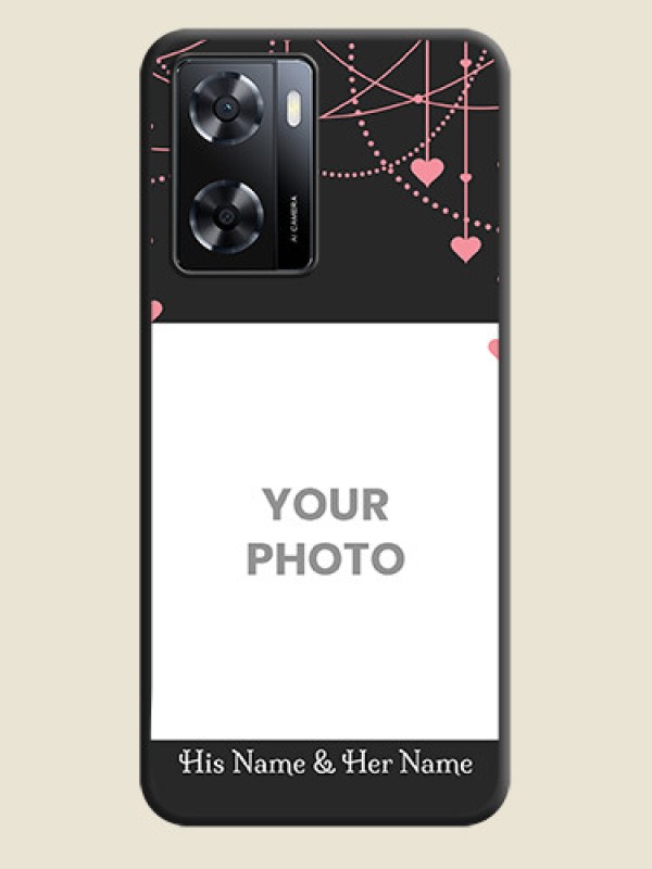 Custom Pink Love Hangings with Text on Space Black Custom Soft Matte Back Cover - Oppo A57 2022 - alternate view
