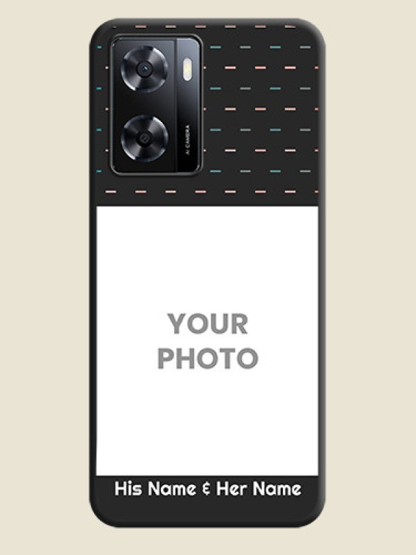 Custom Line Pattern Design with Text on Space Black Custom Soft Matte Phone Back Cover - Oppo A57 2022 - alternate view