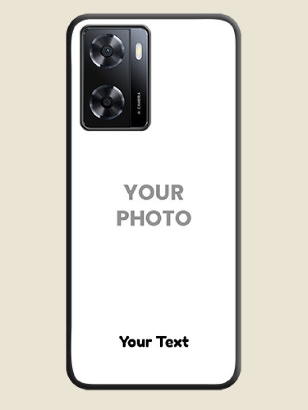 Custom Full Single Pic Upload With Text On Space Black Personalized Soft Matte Phone Covers -Oppo A57 2022 - alternate view