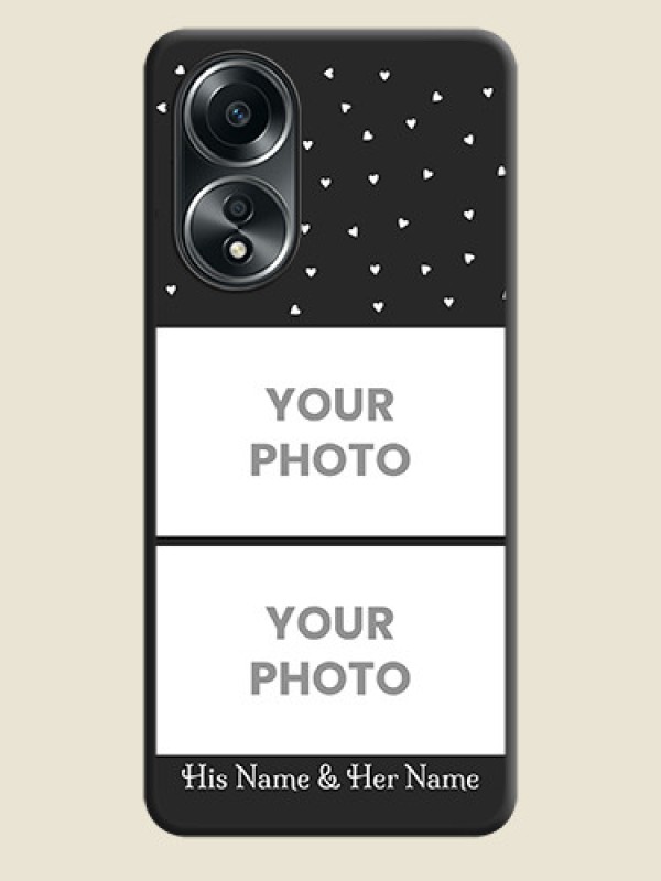 Custom Miniature Love Symbols with Name on Space Black Custom Soft Matte Back Cover - Oppo A58 - alternate view