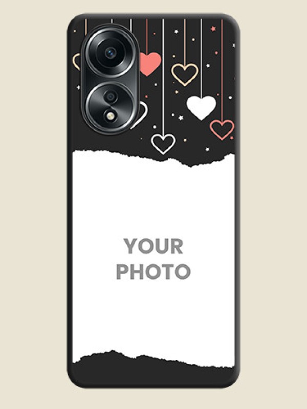 Custom Love Hangings with Splash Wave Picture on Space Black Custom Soft Matte Phone Back Cover - Oppo A58 - alternate view