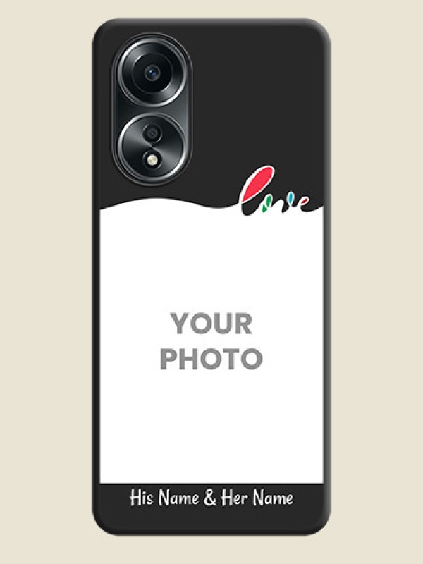 Custom Fall in Love Pattern with Picture - Photo on Space Black Soft Matte Mobile Case - Oppo A58 - alternate view