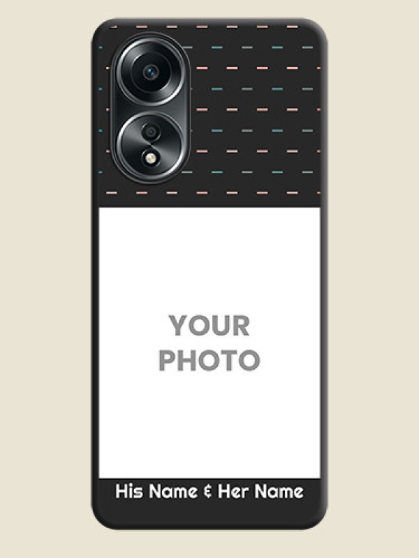 Custom Line Pattern Design with Text on Space Black Custom Soft Matte Phone Back Cover - Oppo A58 - alternate view