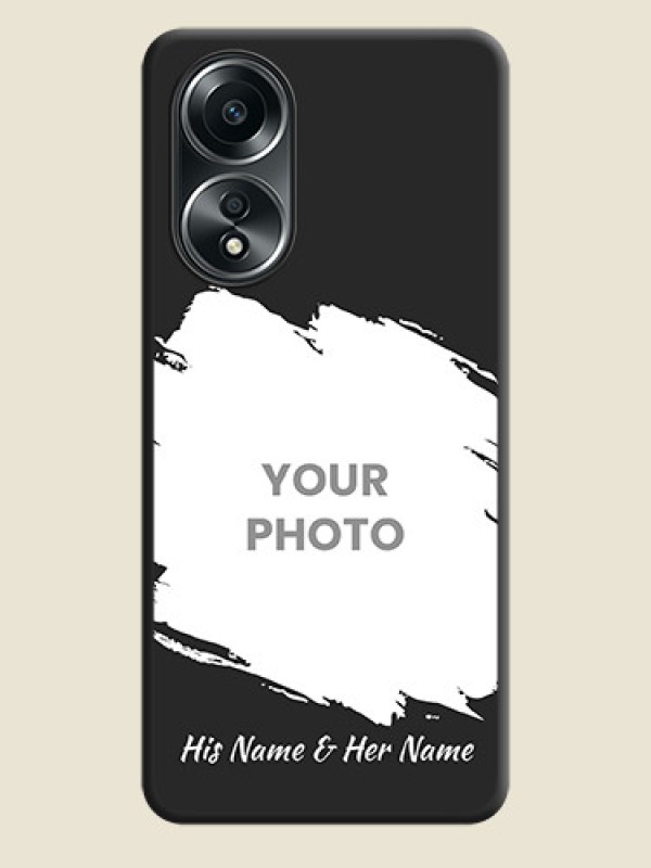 Custom Grunge Brush Strokes - Photo on Space Black Soft Matte Back Cover - Oppo A58 - alternate view