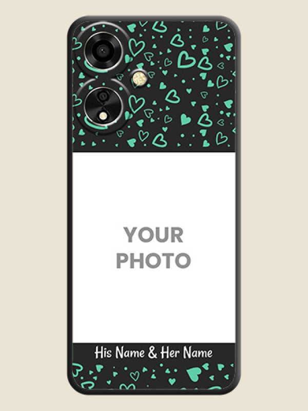 Custom Sea Green Indefinite Love Pattern on Photo On Space Black Custom Soft Matte Mobile Back Cover - Oppo A59 5G - alternate view
