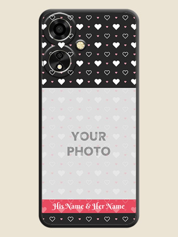 Custom White Color Love Symbols with Text Design on Photo On Space Black Custom Soft Matte Mobile Back Cover - Oppo A59 5G - alternate view