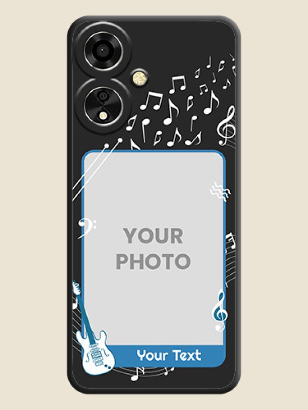 Custom Musical Theme Design with Text on Photo On Space Black Custom Soft Matte Mobile Back Cover - Oppo A59 5G - alternate view