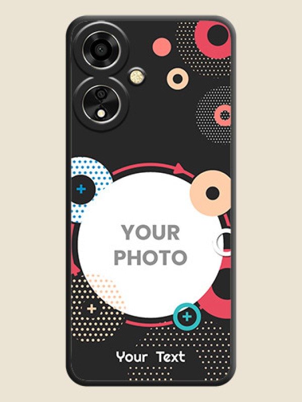 Custom Multicoloured Round Image On Space Black Custom Soft Matte Mobile Back Cover - Oppo A59 5G - alternate view