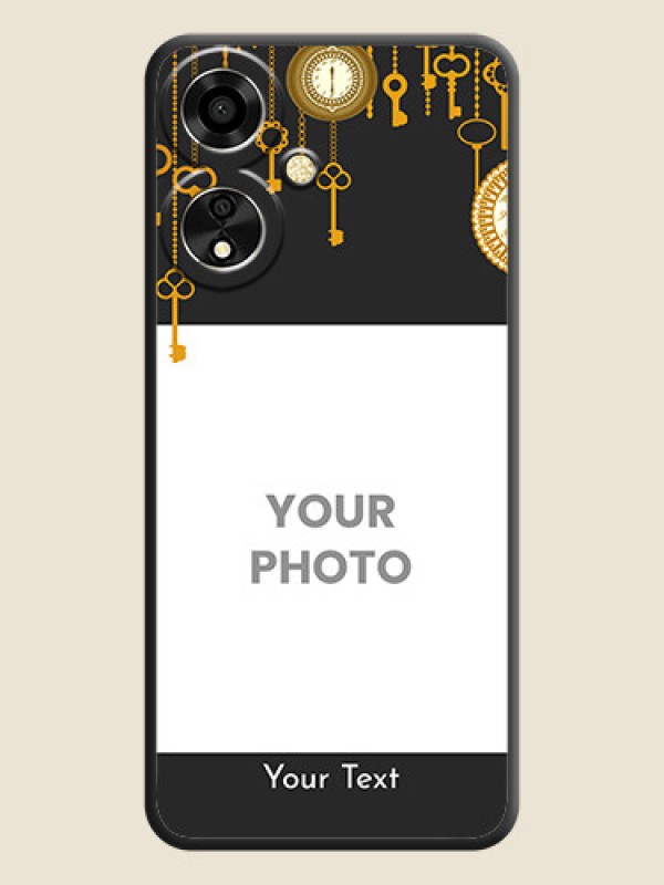 Custom Decorative Design with Text On Space Black Custom Soft Matte Mobile Back Cover - Oppo A59 5G - alternate view