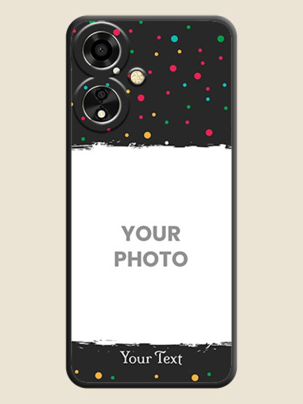 Custom Multicolor Dotted Pattern with Text On Space Black Custom Soft Matte Mobile Back Cover - Oppo A59 5G - alternate view