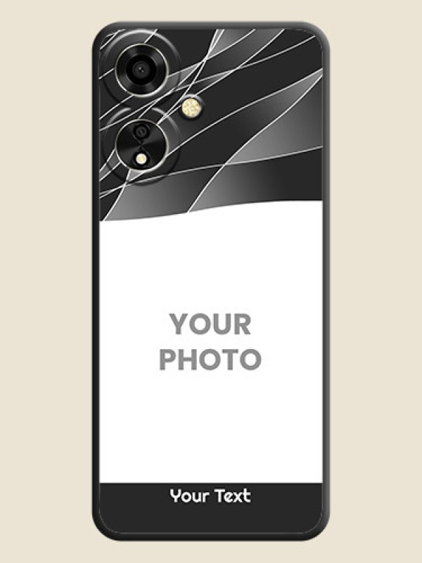 Custom Mixed Wave Lines on Photo On Space Black Custom Soft Matte Mobile Back Cover - Oppo A59 5G - alternate view