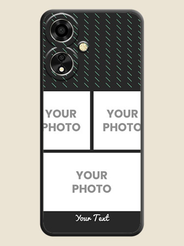 Custom Cross Dotted Pattern with 2 Image Holder On Space Black Custom Soft Matte Mobile Back Cover - Oppo A59 5G - alternate view