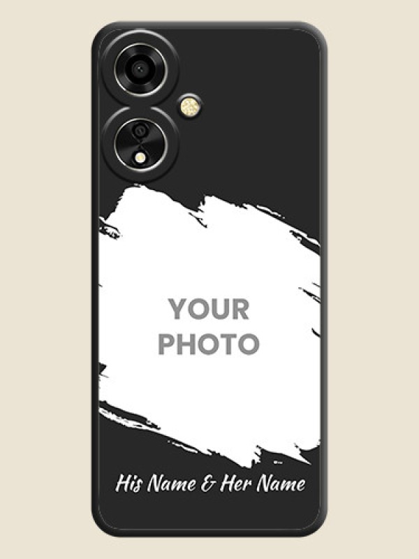 Custom Grunge Brush Strokes on Photo On Space Black Custom Soft Matte Mobile Back Cover - Oppo A59 5G - alternate view