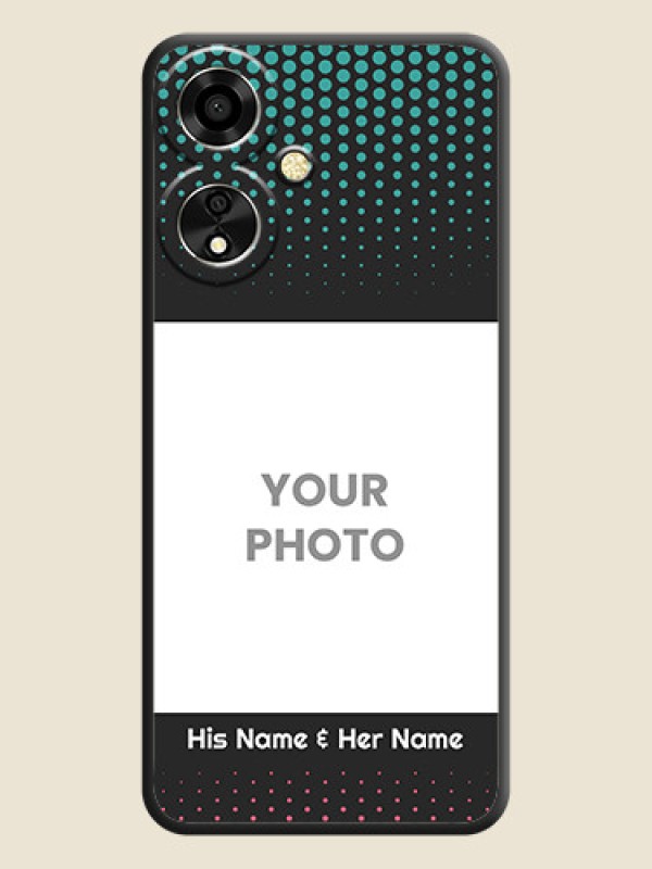 Custom Faded Dots with Grunge Photo Frame and Text On Space Black Custom Soft Matte Mobile Back Cover - Oppo A59 5G - alternate view