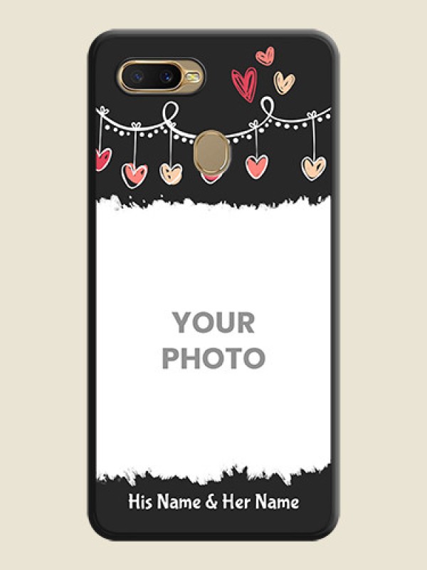 Custom Pink Love Hangings with Name on Space Black Custom Soft Matte Phone Cases - Oppo A5s - alternate view