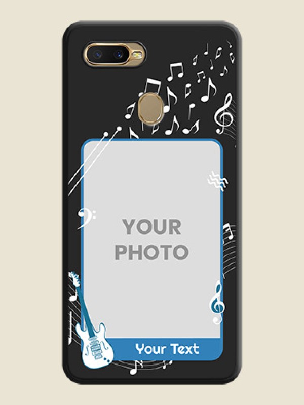 Custom Musical Theme Design with Text on Photo on Space Black Soft Matte Mobile Case - Oppo A5s - alternate view