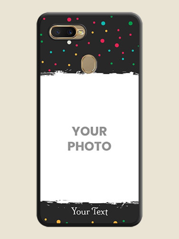 Custom Multicolor Dotted Pattern with Text on Space Black Custom Soft Matte Phone Back Cover - Oppo A5s - alternate view