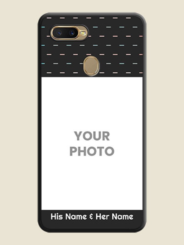 Custom Line Pattern Design with Text on Space Black Custom Soft Matte Phone Back Cover - Oppo A5s - alternate view