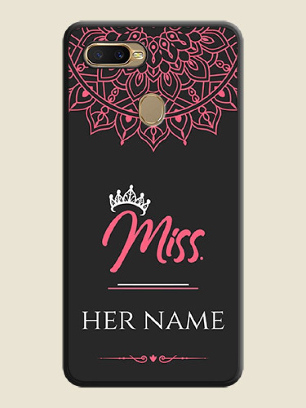 Custom Mrs Name with Floral Design on Space Black Personalized Soft Matte Phone Covers - Oppo A5s - alternate view