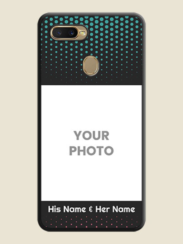 Custom Faded Dots with Grunge Photo Frame and Text on Space Black Custom Soft Matte Phone Cases - Oppo A5s - alternate view