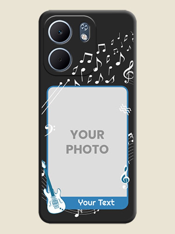 Custom Musical Theme Design with Text on Photo On Space Black Custom Soft Matte Mobile Back Cover - Oppo A5X 4G - alternate view
