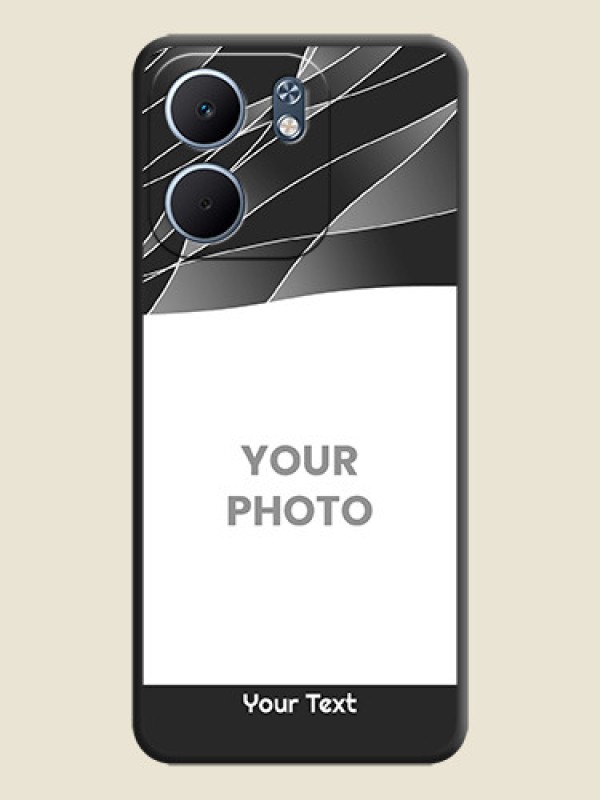 Custom Mixed Wave Lines on Photo On Space Black Custom Soft Matte Mobile Back Cover - Oppo A5X 4G - alternate view