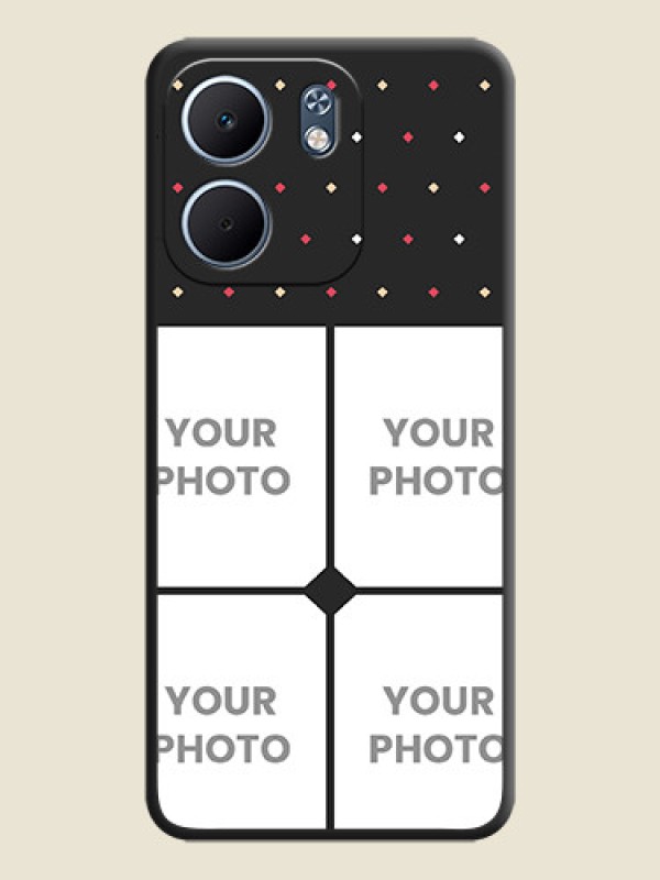 Custom Multicolor Dotted Pattern with 4 Image Holder On Space Black Custom Soft Matte Mobile Back Cover - Oppo A5X 4G - alternate view