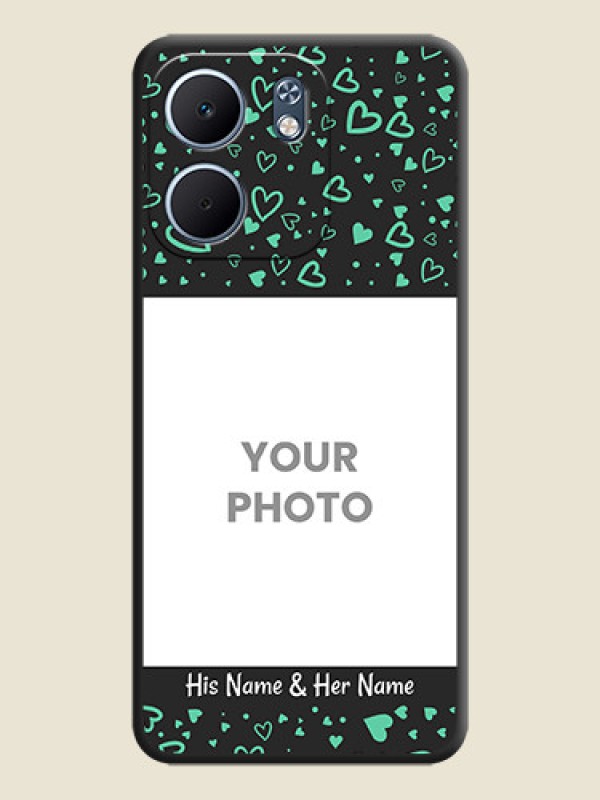 Custom Sea Green Indefinite Love Pattern on Photo On Space Black Custom Soft Matte Mobile Back Cover - Oppo A5x 5G - alternate view