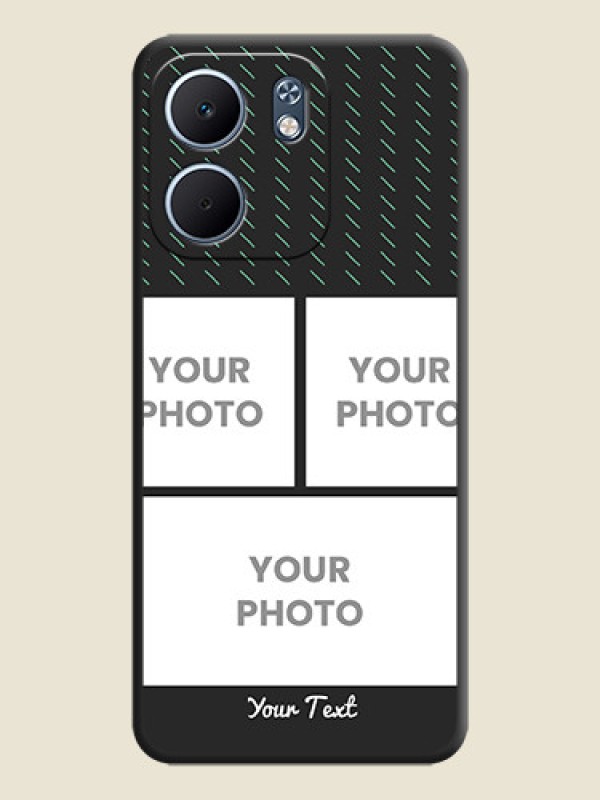 Custom Cross Dotted Pattern with 2 Image Holder On Space Black Custom Soft Matte Mobile Back Cover - Oppo A5x 5G - alternate view