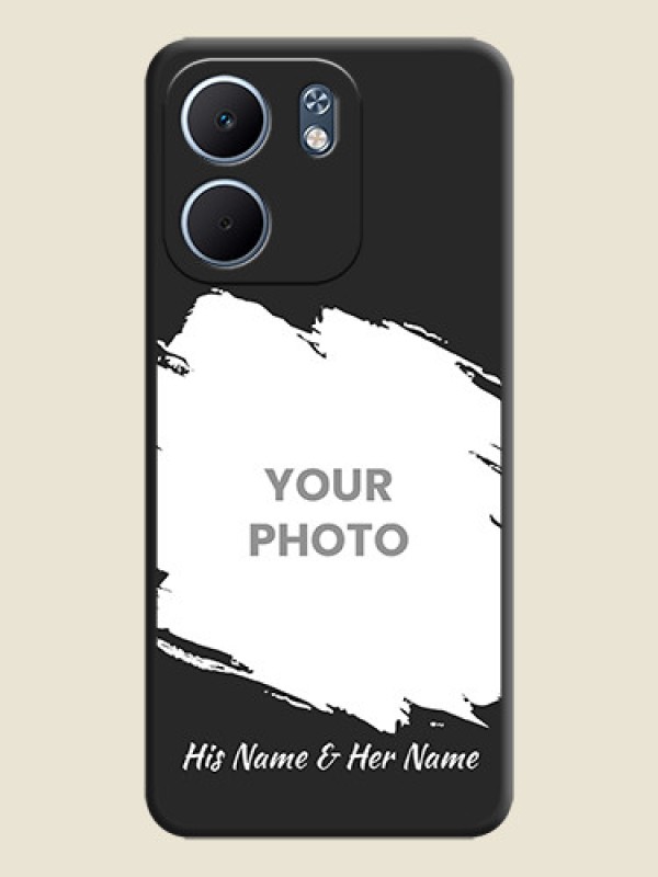 Custom Grunge Brush Strokes on Photo On Space Black Custom Soft Matte Mobile Back Cover - Oppo A5x 5G - alternate view